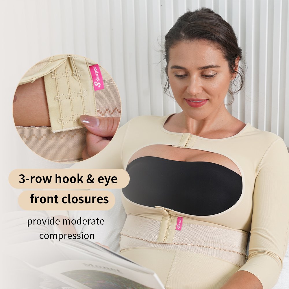 S-SHAPER Front Open Closure Recovery Bras Hook Full Coverage Post Surgery Shapewear Compression Bras After Surgery For Women