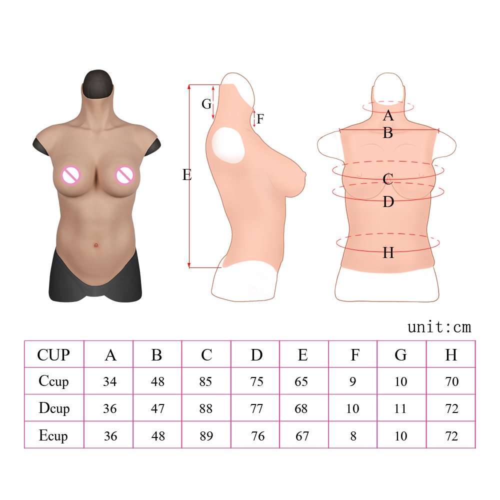 Half Body Silicone Breastplate Fake Boobs C D E Cup Breast Forms For Transvestites Crossdresser Cosplay
