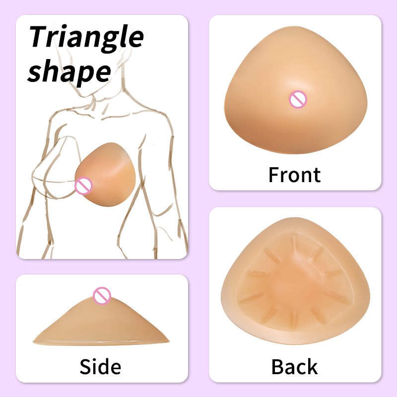 Fake Breast Prosthesis One Piece Breast Pads Silicone Breast Forms Lightweight for Mastectomy Boobs Concave Tits Bra Pad Cosplay
