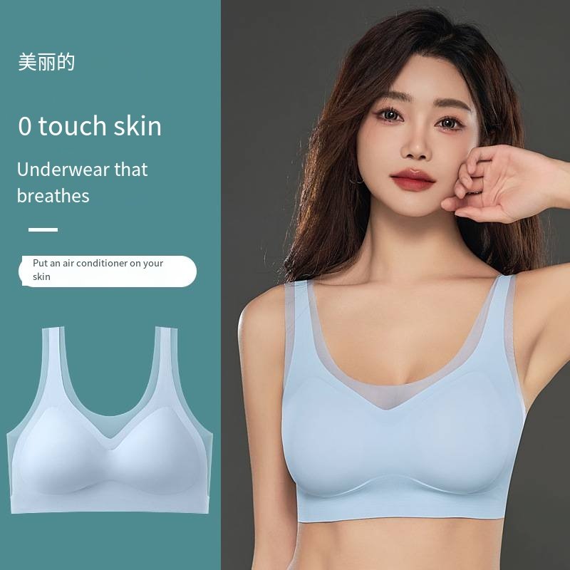 Big Boof Seamless Underwear 3XL Size Lingerie Wireless Nylon Thin Full Cup Tank Top Women Sleep T shirt Undergarments Ladies Bra