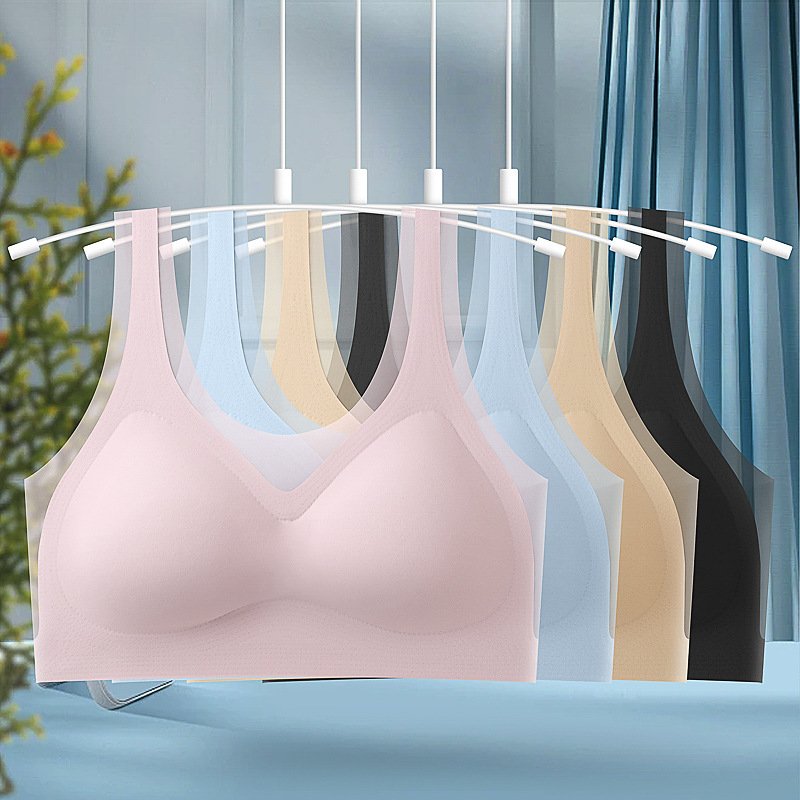 Big Boof Seamless Underwear 3XL Size Lingerie Wireless Nylon Thin Full Cup Tank Top Women Sleep T shirt Undergarments Ladies Bra