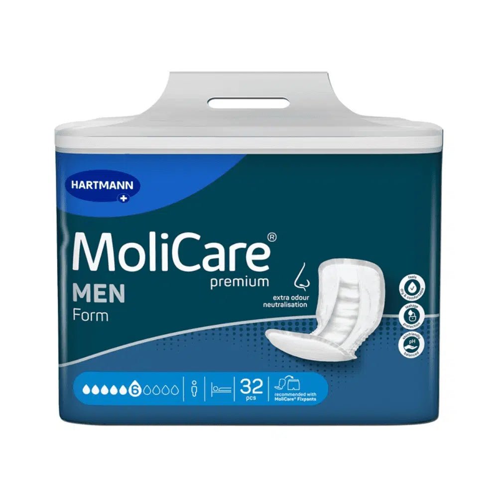 MoliCare Premium Form MEN Pad, 6 Drops - 32 Pieces Pack (32 Pieces)