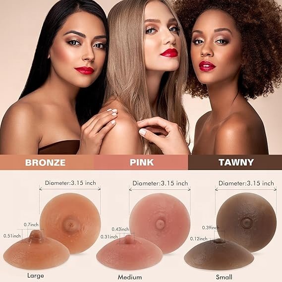 8CM Self-Suction Silicone Nipple Covers with Realistic Nipples for Breast Forms Crossdresser