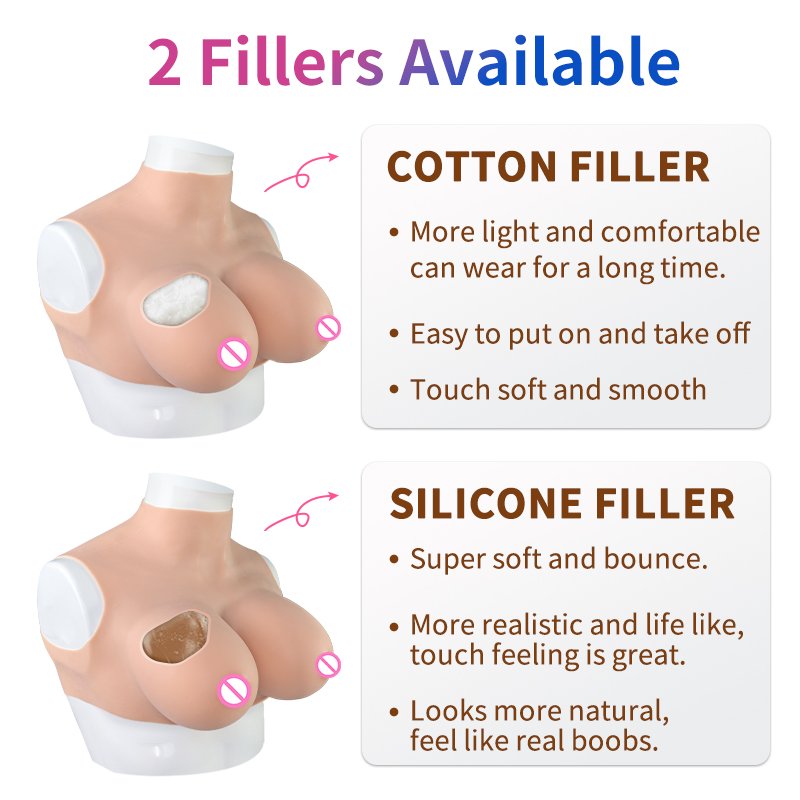 B-G Cup Silicone Breast Forms Large Size Realistic Fake Boobs Enhancer for Men Women Crossdresser Drag Queen Shemale Transgender