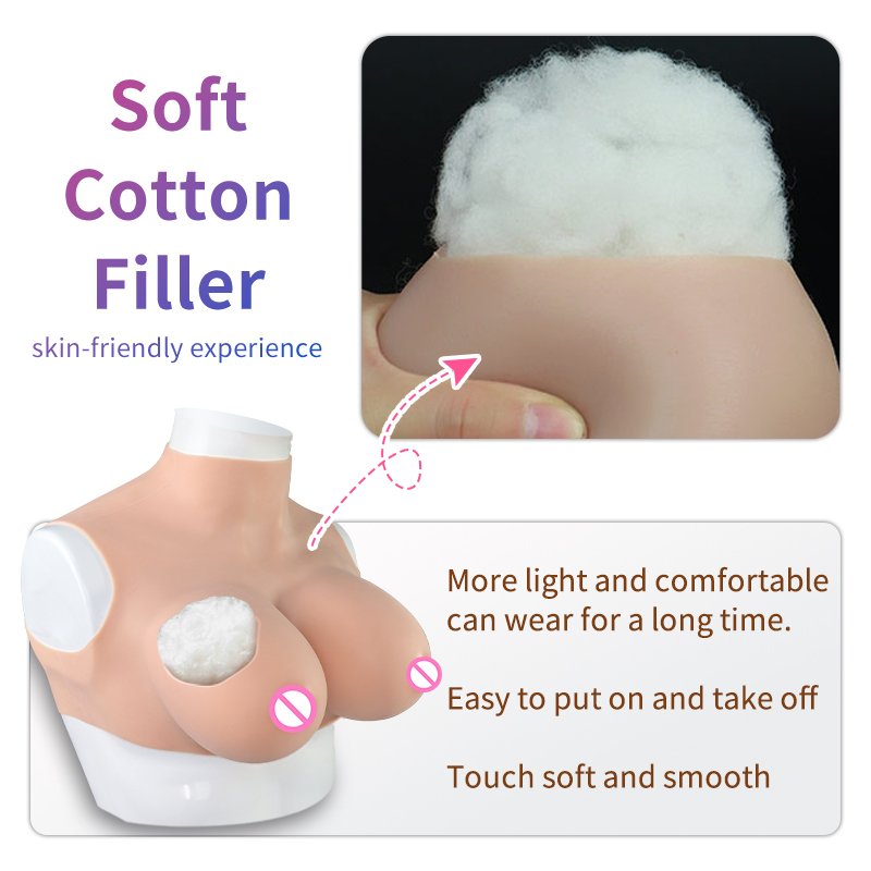 B-G Cup Silicone Breast Forms Large Size Realistic Fake Boobs Enhancer for Men Women Crossdresser Drag Queen Shemale Transgender