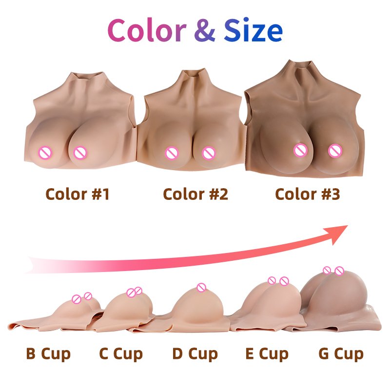 B-G Cup Silicone Breast Forms Large Size Realistic Fake Boobs Enhancer for Men Women Crossdresser Drag Queen Shemale Transgender