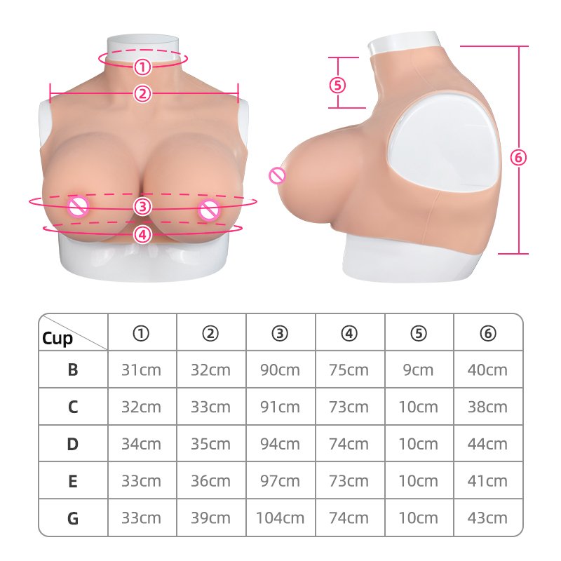 B-G Cup Silicone Breast Forms Large Size Realistic Fake Boobs Enhancer for Men Women Crossdresser Drag Queen Shemale Transgender
