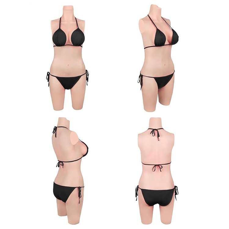 Factory Direct Sales Full Silicone Filling Crossdresser Bodysuit Silicone Real And Natural C Cup With Breast Form