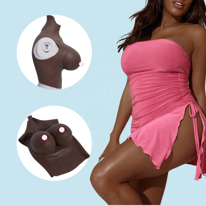 Shemale K Cup Black Color Artificial Boobs Breast Form for Transgender Crossdresser Cosplay