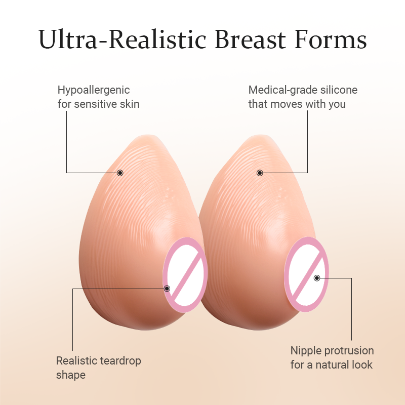 Wholesales Silicone Female Breast Forms Breast Prosthesis Implants Silicone Crossdresser Bra Insert Pad