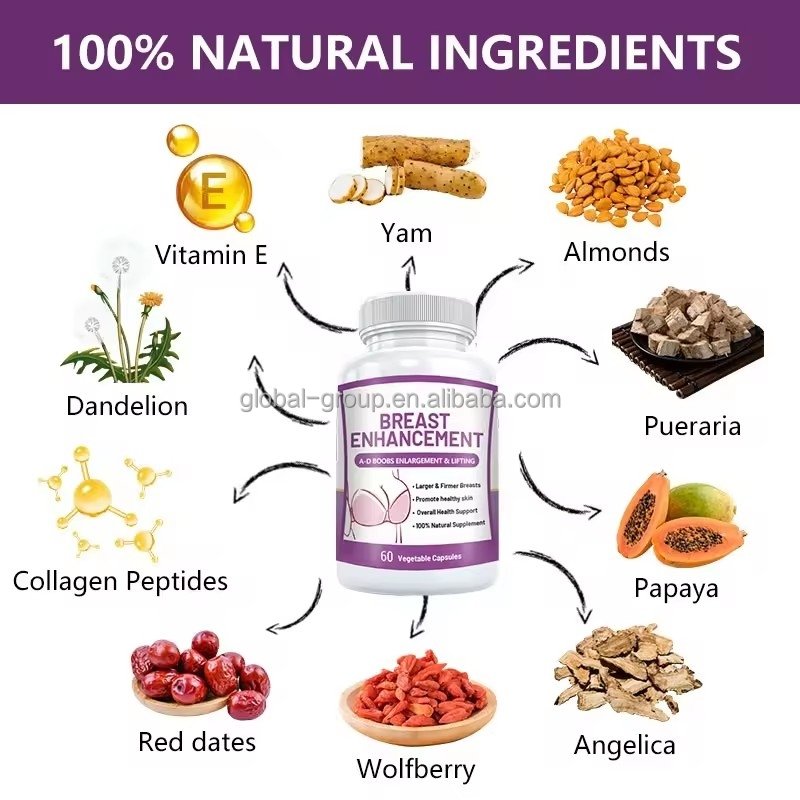 OEM ODM Factory Healthcare Herbal Supplements Natural Breast Boosting Pills in the Form of Breast Enlargement Capsules