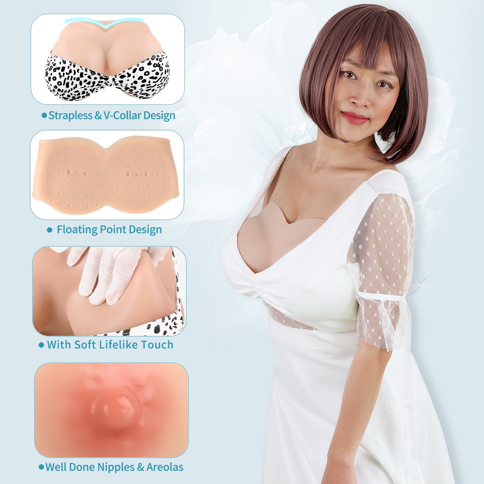 Crossdresser Lifelike Silicone Breast Forms Sexy Boobs PlatesFake Tits Male To Female Sissy Drag Queen Transvestite Cosplay
