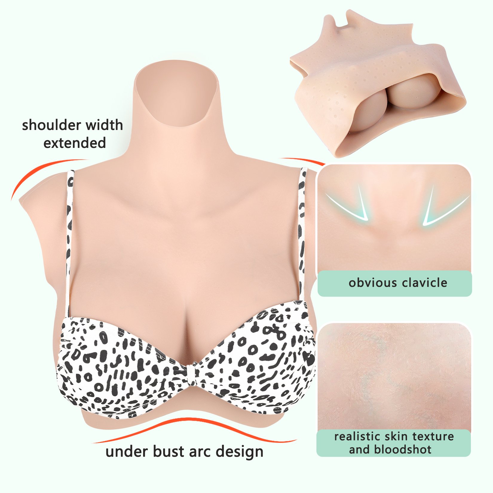 Silicone Breastplate silicone breast forms brown black for transgender crossdressing men falsies breast form suit for shemale