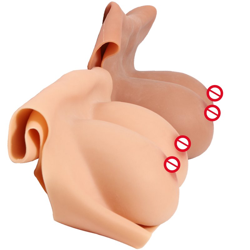 Artificial Soft Silicone Female Nipple Costume B/C/D/E Cup boobs form Sissy Shemale Silicone Fake Breasts for Crossdresser