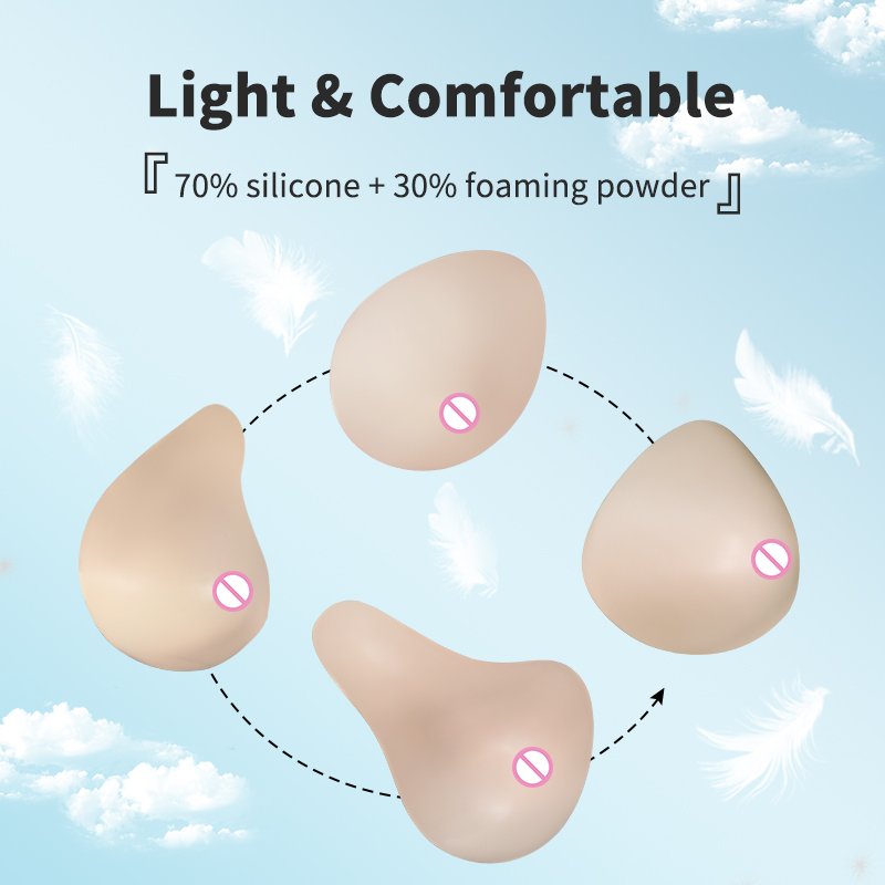 Light weight Extended type Mastectomy Fake boobs Enhancer Silicone Breast form Prosthesis Bra Insert for women