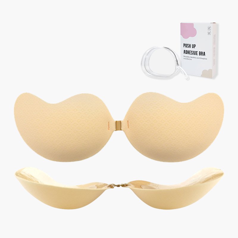 INVISFEEL Lightweight Nude Reusable Silicone Breast Pads Invisible Nipple Stickers Push-Up Nipple Covers