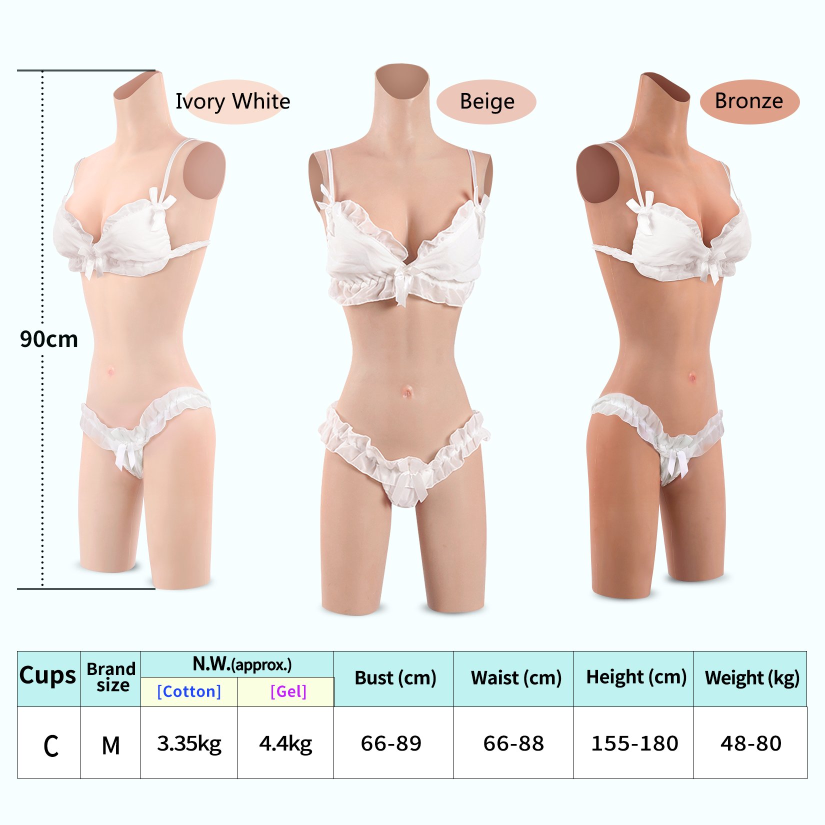 Source Factory New Memory silicone material body with c cup breast forms silicone bodysuit for transgender