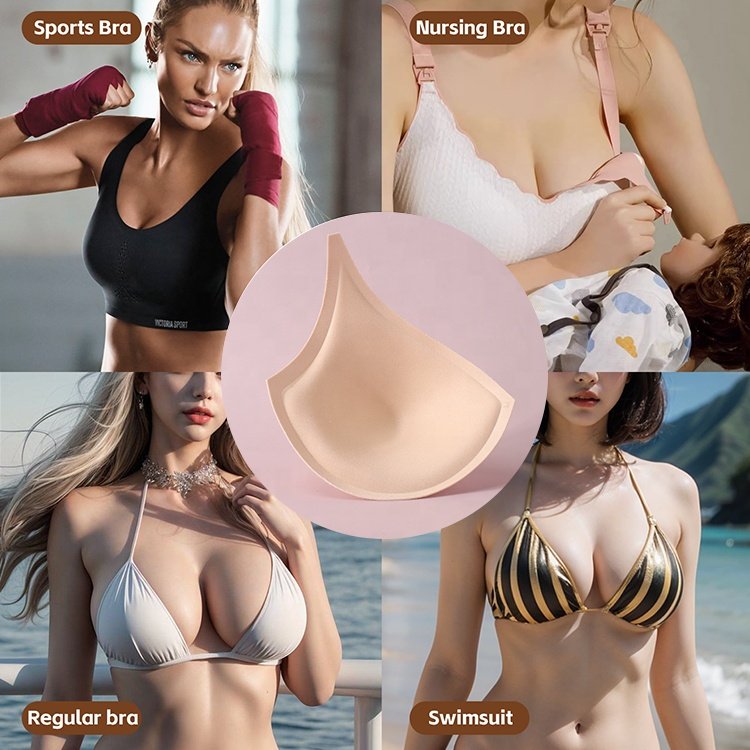 JINHONG JHL653 Soft Sponge Bra Pads Padding Push Up Thick Bra Insert Removable Bra Cup Foam Breast Enhancer