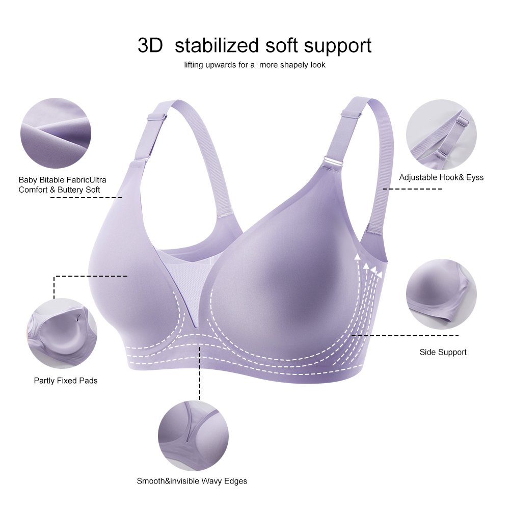 Sexy Plus size seamless wireless fitness bra soft support Beauty back push up breast lift bras seamless Underwear large cup size