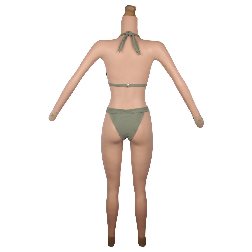 Eta Cheap Sales Silicone big tits fake vagina suit Breast Form With Arm sissy Elastic silicone full body suit for transvestite