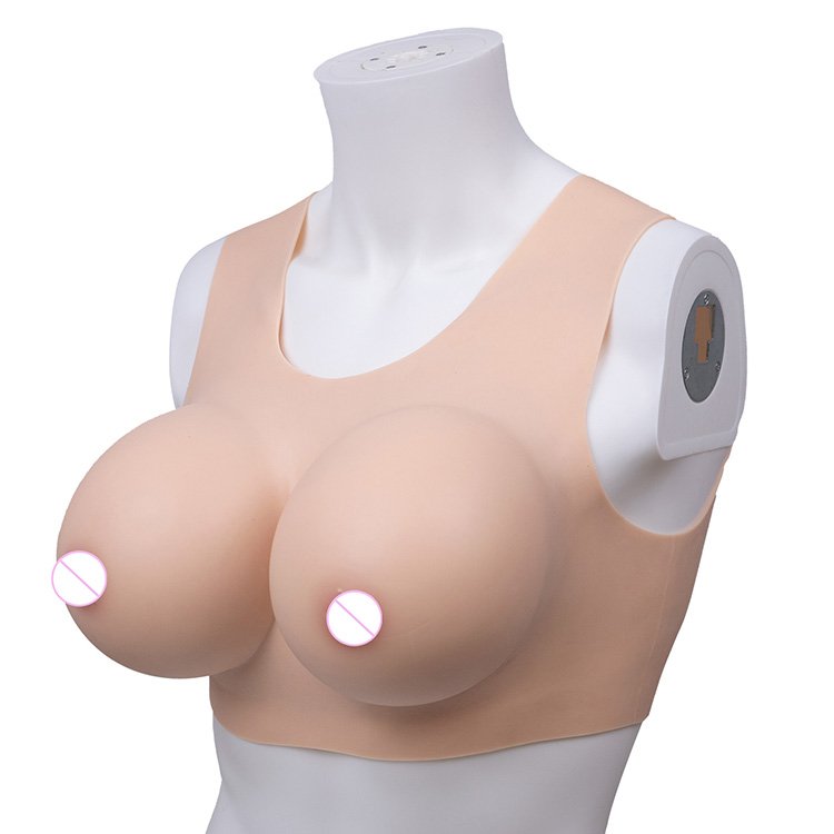 Summer Hot Sale Round Neck Cutout Breast Plate Silicone Breast Form Vest For Cross-Dressing Breasts Become Fuller
