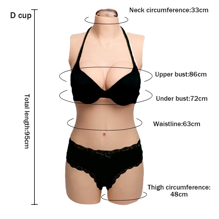 ThreeQuarter Length Ccup Bodysuit Silicone Bodysuit Fake Breast Form With Vagina For Boy To Girl Crossdresser