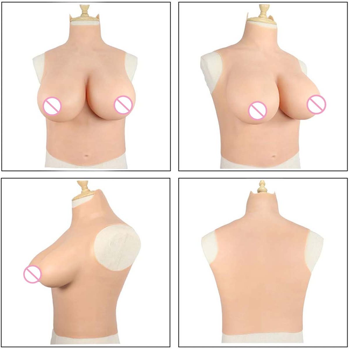Realistic Silicone Body Suit Breastplate B-H CUP Mastectomy Breast Form Plates Crossdressing Dragqueen