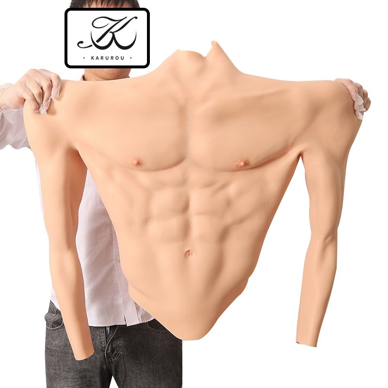 2024 Upgraded Silicone Artificial Abdominal Muscles Vest Suit Strong Silicone Arm and Chest Rubber Muscle Suit for Masquerade