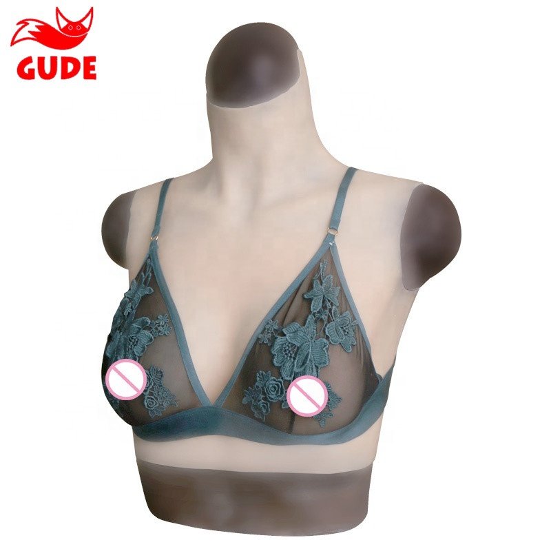 M size B cup Half Body Trandsgender Tit Crossdresser Breast Plate Breast Form Boobs, Liquid silicone boobs for man cross dresser