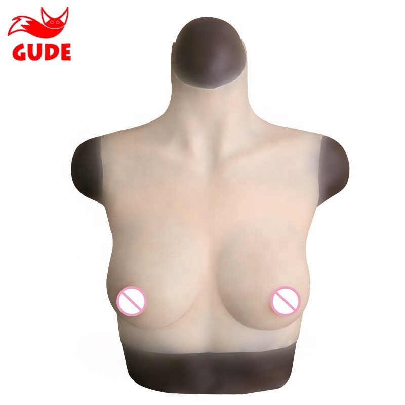 M size B cup Half Body Trandsgender Tit Crossdresser Breast Plate Breast Form Boobs, Liquid silicone boobs for man cross dresser