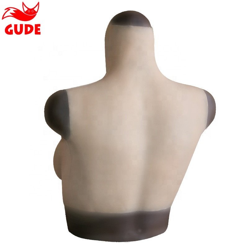 M size B cup Half Body Trandsgender Tit Crossdresser Breast Plate Breast Form Boobs, Liquid silicone boobs for man cross dresser