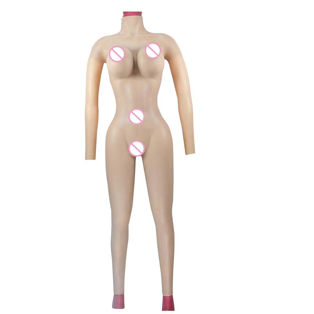 Men to women Fake Vagina Silicone Bodysuit For Transgender Cosplay Crossdressing Breast Forms