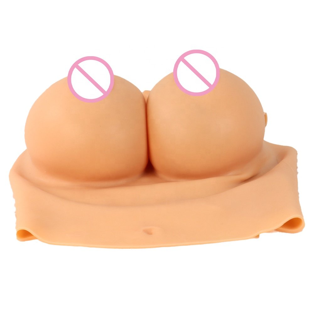 High Collar Huge Breast Silica Gel K Cup Silicone Breast Forms Breastplate Fake Boobs For Transgender DragQueen Crossdressers