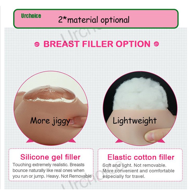 URCHOICE New Realistic Silicone Breast Plate Forms Artificial Tits Fake Boobs Drag Queen Shemale Transgender Cosplay Sissy