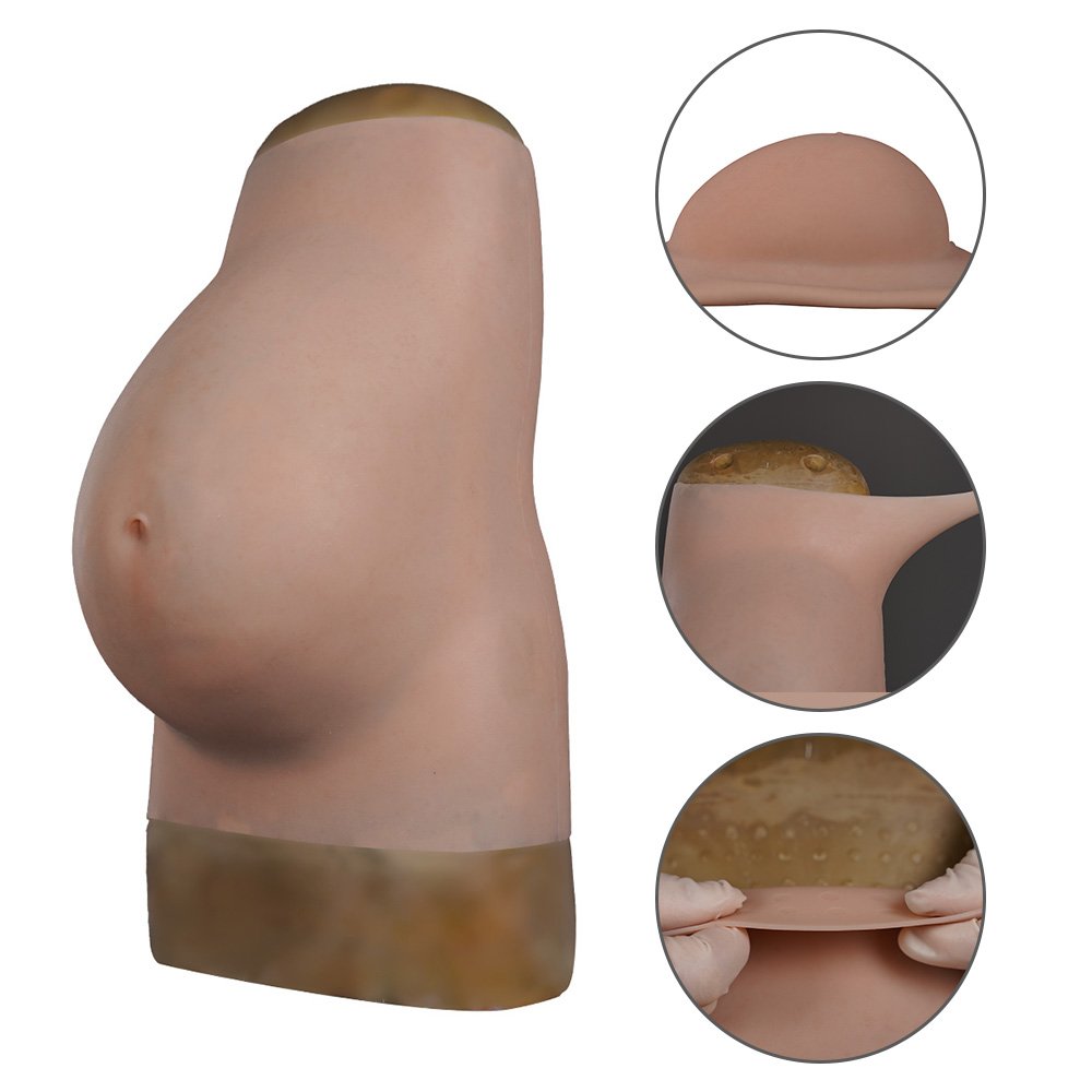 URCHOICE 2000g Fake Pregnancy belly Unisex prosthesis props 9 months Silicone Simulation Pregnant belly Crossdresser cosplay