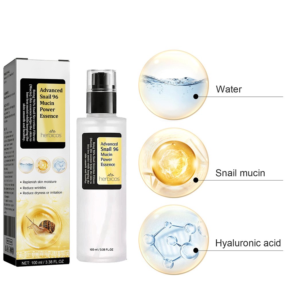 Herbicos Factory Price Advanced Snail 92 96 Mucin Power Essence 100ml Face Anti-Aging Skin Care Snail Essence