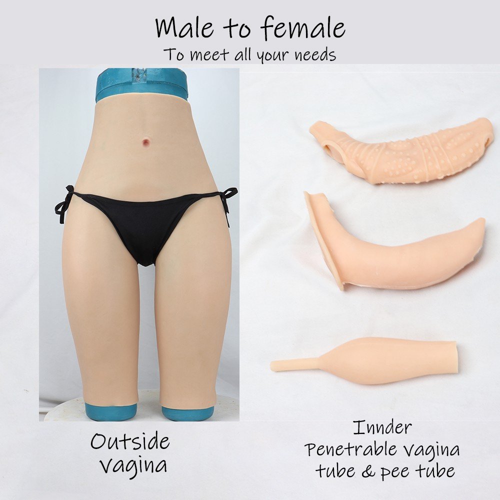 Silicone Bodysuit Breast Forms Fake Boobs Realistic Vagina pussy Hips Up Panties Suit for Shemale Crossdresser