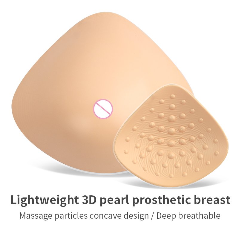 Silicone Breast Form Mastectomy Prosthesis Breast Triangle Shape Lightweight Bra Pad Enhancer