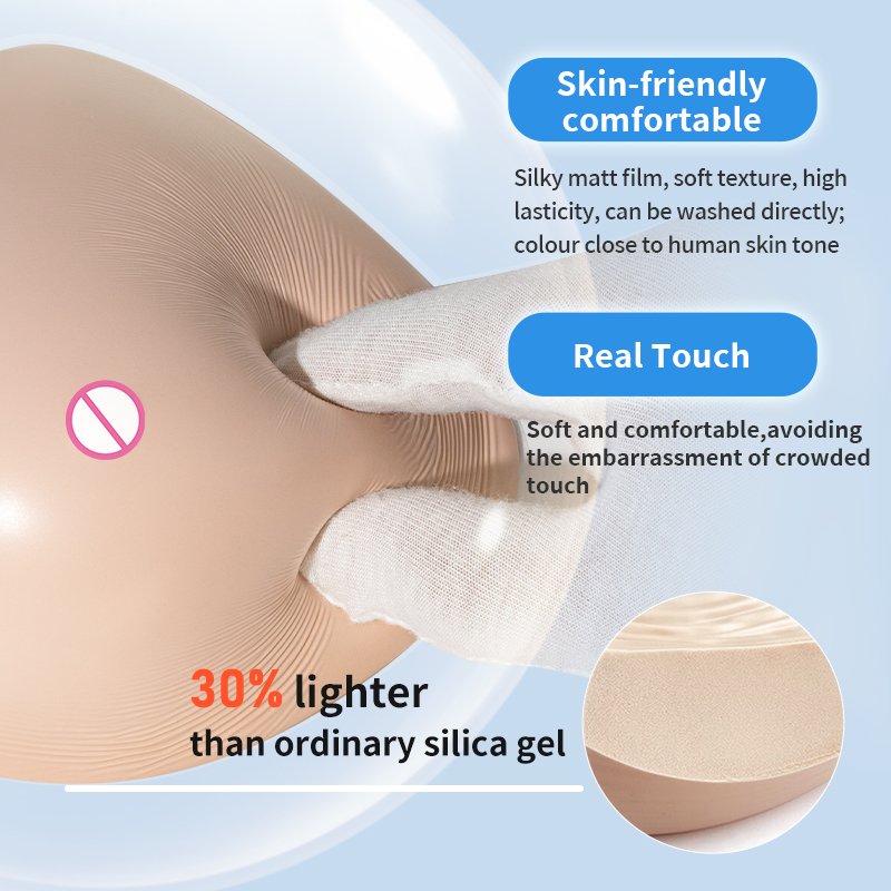 3D Pearl Nano Temperature Controlled Prosthetic Breast Form Safe Light Weight Silicone Breast Form Triangle Prosthesis Bra Pad