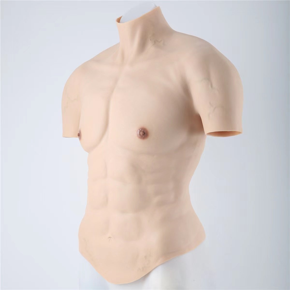 Factory Supply Silicone Breast form Muscle Suit with arm Realistic Abdominal Muscle Fake Chest for Cosplay