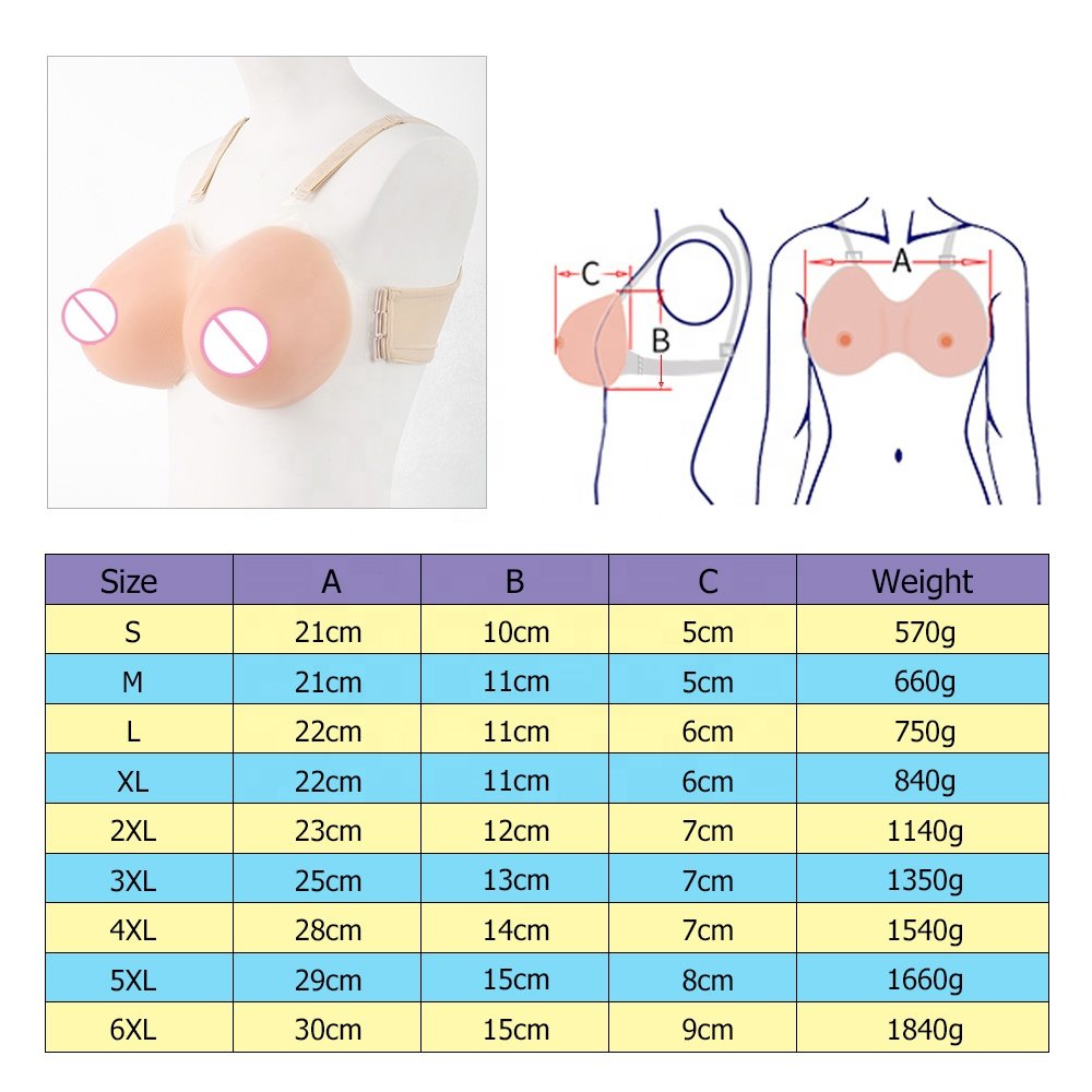 Drag Queen Silicone Breast Form Fake Boobs with Strap False Mastectomy Prosthesis Crossdresser Transgender
