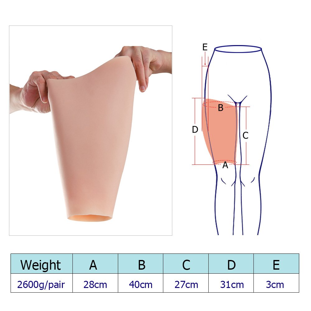 Silicone Leg Enhance Shaper Soft Calf Pad Thigh Correctors for Men and Women for Birthmark Scar Cover Breast Form