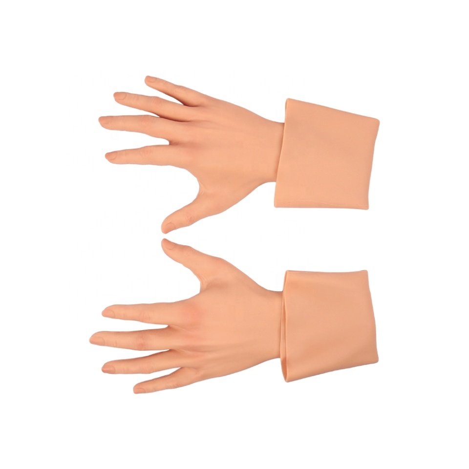 Realistic Durable Texture Fidelity Fake Hand Gloves Crossdressing Hand Sleeves for Breast Form Covering Scars for Webcast