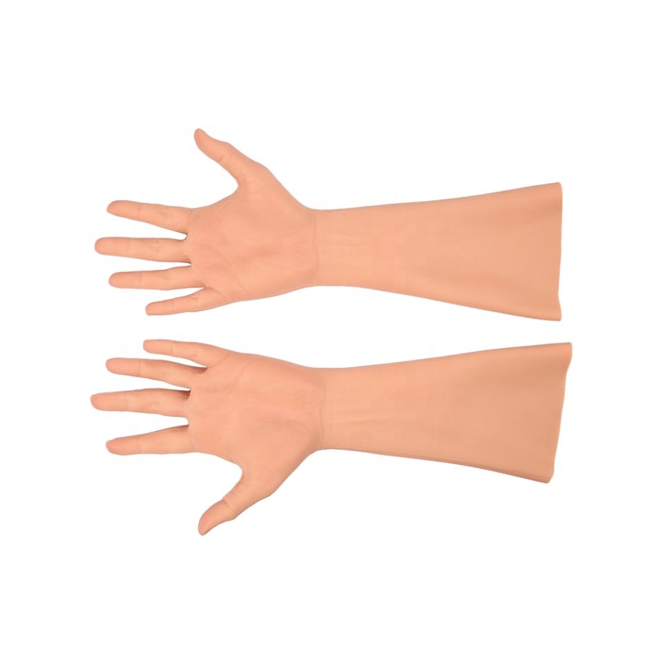 Realistic Durable Texture Fidelity Fake Hand Gloves Crossdressing Hand Sleeves for Breast Form Covering Scars for Webcast