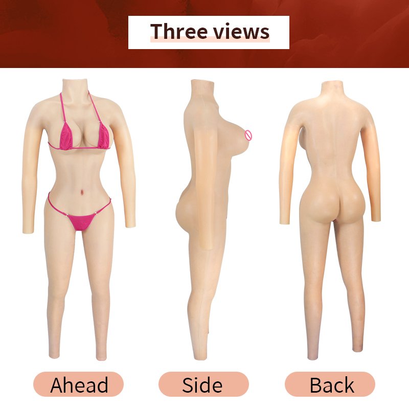 ONEFENG Silicone Boobs Meme Vagina Full Body Suit for Crossdresser Drag Queen Breast Form Buttocks Pad Breast Plate False Pussy