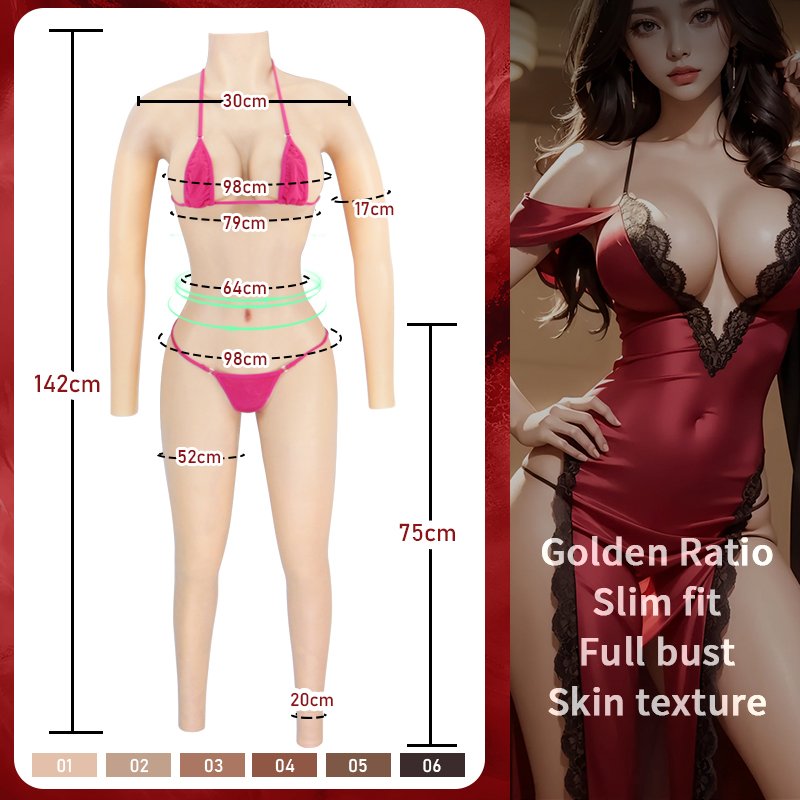 ONEFENG Silicone Boobs Meme Vagina Full Body Suit for Crossdresser Drag Queen Breast Form Buttocks Pad Breast Plate False Pussy