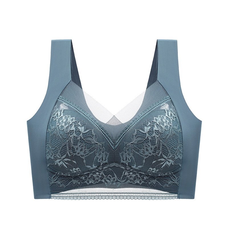 Wireless Lace Plus Size Bra Side Adjustable Push Up Anti-Supernumerary Breast Bras Nude Feel Seamless Underwear