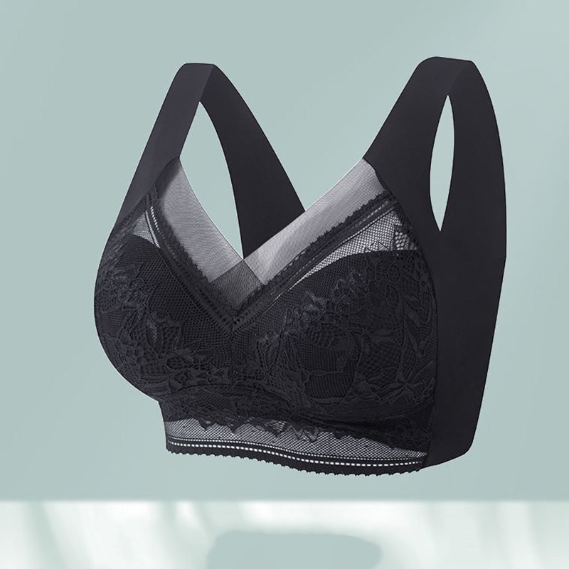 Wireless Lace Plus Size Bra Side Adjustable Push Up Anti-Supernumerary Breast Bras Nude Feel Seamless Underwear