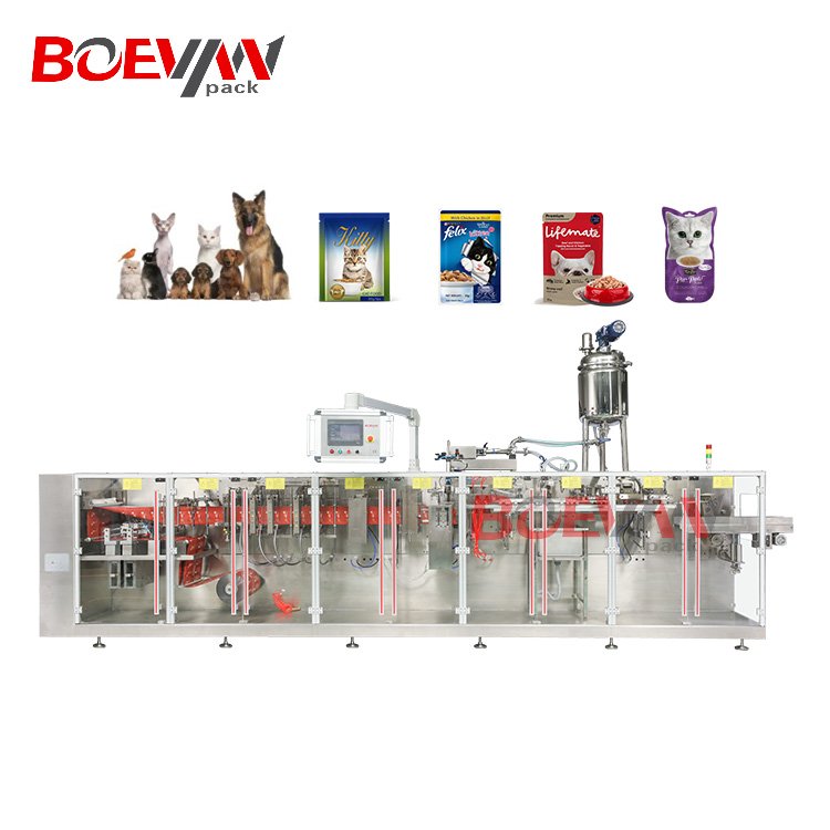 Horizontal FFS Pet Food Tuna Chicken Breast Dip Sachet Pouch Packing Machine