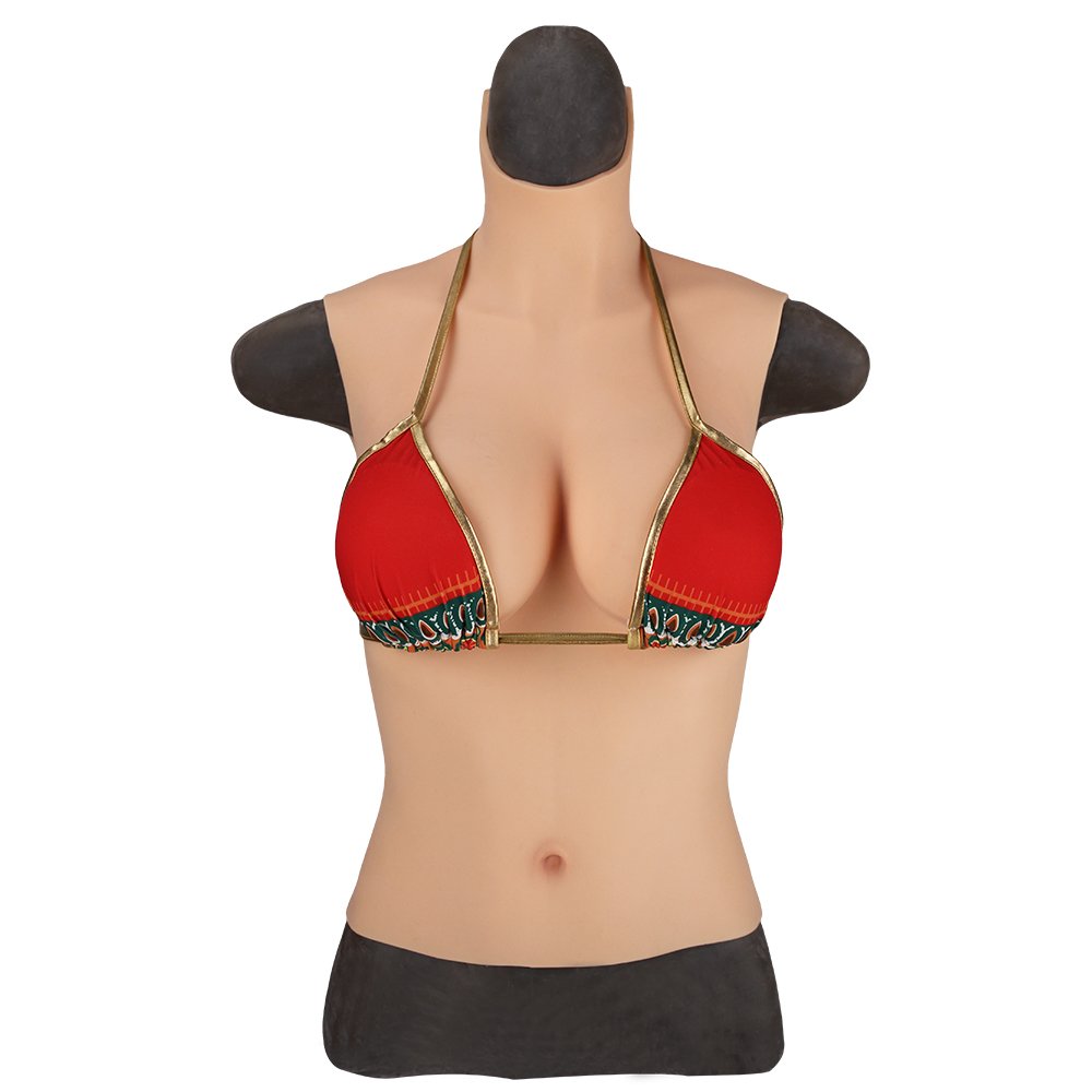 URCHOICE Half body Huge Realistic Silicone Breast Forms Big Fake Chest Boobs For Crossdresser Transgender Transsexual Sissy
